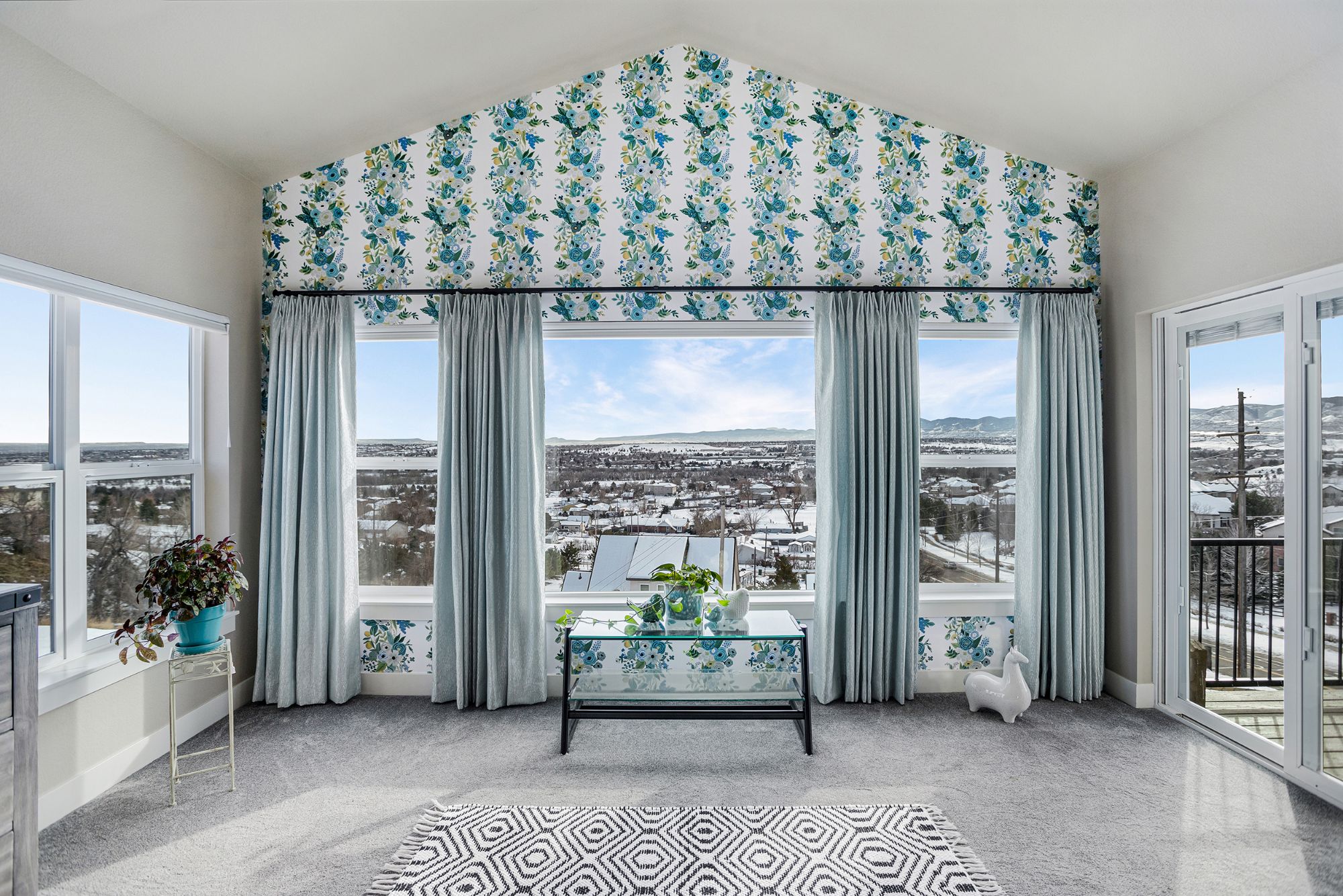 Sunroom with Distinct Light Fixtures