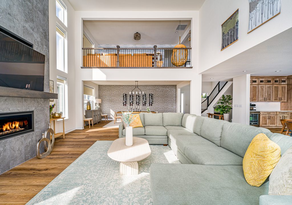 spacious bright living room with clear paths